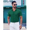 COOFANDY Shirts for Men Short Sleeve Button Down Shirt Casual Summer Beach Shirts(Dark Green)