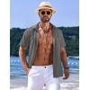 COOFANDY Shirts for Men Short Sleeve Button Down Shirt Casual Summer Beach Shirts(Granite Gray)