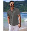 COOFANDY Shirts for Men Short Sleeve Button Down Shirt Casual Summer Beach Shirts(Granite Gray)