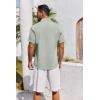 COOFANDY Shirts for Men Short Sleeve Button Down Shirt Casual Summer Beach Shirts(Green)