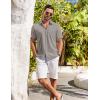COOFANDY Shirts for Men Short Sleeve Button Down Shirt Casual Summer Beach Shirts(Light Grey)
