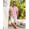 COOFANDY Shirts for Men Short Sleeve Button Down Shirt Casual Summer Beach Shirts(Light Pink)