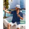 COOFANDY Shirts for Men Short Sleeve Button Down Shirt Casual Summer Beach Shirts(Navy Blue)