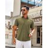 COOFANDY Shirts for Men Short Sleeve Button Down Shirt Casual Summer Beach Shirts(Olive Green)