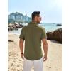 COOFANDY Shirts for Men Short Sleeve Button Down Shirt Casual Summer Beach Shirts(Olive Green)
