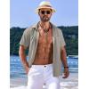 COOFANDY Shirts for Men Short Sleeve Button Down Shirt Casual Summer Beach Shirts(Quiet Gray)
