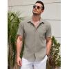 COOFANDY Shirts for Men Short Sleeve Button Down Shirt Casual Summer Beach Shirts(Quiet Gray)