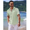 COOFANDY Shirts for Men Short Sleeve Button Down Shirt Casual Summer Beach Shirts(Sea Foam)