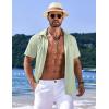 COOFANDY Shirts for Men Short Sleeve Button Down Shirt Casual Summer Beach Shirts(Sea Foam)