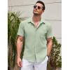 COOFANDY Shirts for Men Short Sleeve Button Down Shirt Casual Summer Beach Shirts(Sea Foam)