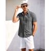 COOFANDY Shirts for Men Short Sleeve Button Down Shirt Casual Summer Beach Shirts(Slate Marble)