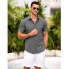 COOFANDY Shirts for Men Short Sleeve Button Down Shirt Casual Summer Beach Shirts(Slate Marble)