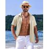COOFANDY Shirts for Men Short Sleeve Button Down Shirt Casual Summer Beach Shirts(Vanilla Ice)