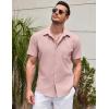 COOFANDY Shirts for Men Short Sleeve Button Down Shirt Casual Summer Beach Shirts(Veiled Rose)