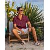 COOFANDY Shirts for Men Short Sleeve Button Down Shirt Casual Summer Beach Shirts(Wine Red)