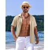 COOFANDY Shirts for Men Short Sleeve Button Down Shirt Casual Summer Beach Shirts(Wood Ash)