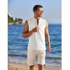 COOFANDY Sleeveless Beach Shirts for Men Summer Tank Shirts Casual Henley Tank Top(White)