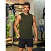COOFANDY Sleeveless Muscle Shirts for Men Dry Fit Workout Gym Tank Tops Summer Swim Beach Shirt(Black/Army Green)