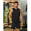 COOFANDY Sleeveless Muscle Shirts for Men Dry Fit Workout Gym Tank Tops Summer Swim Beach Shirt(Black/Black)