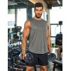 COOFANDY Sleeveless Muscle Shirts for Men Dry Fit Workout Gym Tank Tops Summer Swim Beach Shirt(Black/Light Gray)