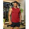 COOFANDY Sleeveless Muscle Shirts for Men Dry Fit Workout Gym Tank Tops Summer Swim Beach Shirt(Black/Red)