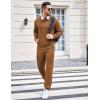 COOFANDY Sweatsuits for Men 2 Piece Tracksuit Casual Athletic Jogging Suit Hooded Set(Brown)