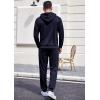 COOFANDY Sweatsuits for Men 2 Piece Tracksuit Casual Athletic Jogging Suit Hooded Set(Navy Blue)