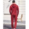 COOFANDY Sweatsuits for Men 2 Piece Tracksuit Casual Athletic Jogging Suit Hooded Set(Red)