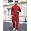 COOFANDY Sweatsuits for Men 2 Piece Tracksuit Casual Athletic Jogging Suit Hooded Set(Red)