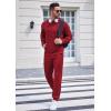 COOFANDY Sweatsuits for Men 2 Piece Tracksuit Casual Athletic Jogging Suit Hooded Set(Wine Red)