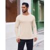 COOFANDY Thermal Shirts for Men Heavyweight Long Sleeve T Shirt Casual Basic Shirts Stretch Crew Neck Undershirts(Beige)