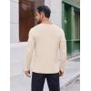 COOFANDY Thermal Shirts for Men Heavyweight Long Sleeve T Shirt Casual Basic Shirts Stretch Crew Neck Undershirts(Beige)