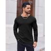 COOFANDY Thermal Shirts for Men Heavyweight Long Sleeve T Shirt Casual Basic Shirts Stretch Crew Neck Undershirts(Black)