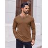 COOFANDY Thermal Shirts for Men Heavyweight Long Sleeve T Shirt Casual Basic Shirts Stretch Crew Neck Undershirts(Brown)