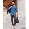 COOFANDY Thermal Shirts for Men Heavyweight Long Sleeve T Shirt Casual Basic Shirts Stretch Crew Neck Undershirts(Deep Blue)