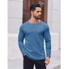 COOFANDY Thermal Shirts for Men Heavyweight Long Sleeve T Shirt Casual Basic Shirts Stretch Crew Neck Undershirts(Deep Blue)