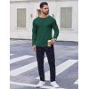 COOFANDY Thermal Shirts for Men Heavyweight Long Sleeve T Shirt Casual Basic Shirts Stretch Crew Neck Undershirts(Green)