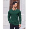 COOFANDY Thermal Shirts for Men Heavyweight Long Sleeve T Shirt Casual Basic Shirts Stretch Crew Neck Undershirts(Green)