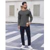 COOFANDY Thermal Shirts for Men Heavyweight Long Sleeve T Shirt Casual Basic Shirts Stretch Crew Neck Undershirts(Grey)