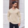 COOFANDY Thermal Shirts for Men Heavyweight Long Sleeve T Shirt Casual Basic Shirts Stretch Crew Neck Undershirts(Khaki)