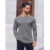 COOFANDY Thermal Shirts for Men Heavyweight Long Sleeve T Shirt Casual Basic Shirts Stretch Crew Neck Undershirts(Light Grey)