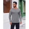COOFANDY Thermal Shirts for Men Heavyweight Long Sleeve T Shirt Casual Basic Shirts Stretch Crew Neck Undershirts(Light Grey)