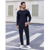 COOFANDY Thermal Shirts for Men Heavyweight Long Sleeve T Shirt Casual Basic Shirts Stretch Crew Neck Undershirts(Navy Blue)