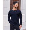 COOFANDY Thermal Shirts for Men Heavyweight Long Sleeve T Shirt Casual Basic Shirts Stretch Crew Neck Undershirts(Navy Blue)