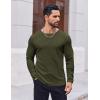 COOFANDY Thermal Shirts for Men Heavyweight Long Sleeve T Shirt Casual Basic Shirts Stretch Crew Neck Undershirts(Olive Green)