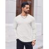 COOFANDY Thermal Shirts for Men Heavyweight Long Sleeve T Shirt Casual Basic Shirts Stretch Crew Neck Undershirts(White)