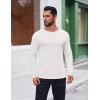 COOFANDY Thermal Shirts for Men Heavyweight Long Sleeve T Shirt Casual Basic Shirts Stretch Crew Neck Undershirts(White)