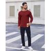 COOFANDY Thermal Shirts for Men Heavyweight Long Sleeve T Shirt Casual Basic Shirts Stretch Crew Neck Undershirts(Wine Red)