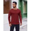 COOFANDY Thermal Shirts for Men Heavyweight Long Sleeve T Shirt Casual Basic Shirts Stretch Crew Neck Undershirts(Wine Red)