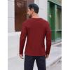 COOFANDY Thermal Shirts for Men Heavyweight Long Sleeve T Shirt Casual Basic Shirts Stretch Crew Neck Undershirts(Wine Red)